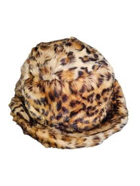 Leopard Print Faux Fur Bucket Hat | Y2K Rave Festival Whimsy